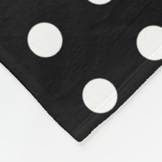 Couverture polaire Polka noir et blanc