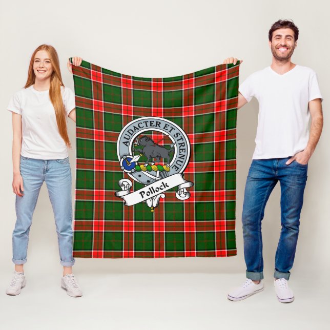 Couverture Polaire Pollock Clan Badge Tartan Plaid (En situation)