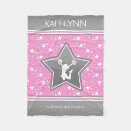 Couverture Polaire Pom-pom girl parmi les étoiles dans le rose avec