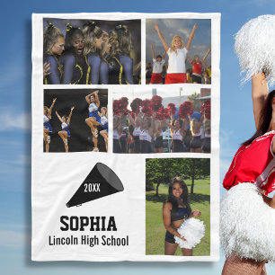 Couverture Polaire Pom-pom girl personnalisée 5 Photo Collage Nom Ann