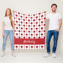Couverture Polaire Pom-pom girl rouge Pom Poms & Coeurs Motif