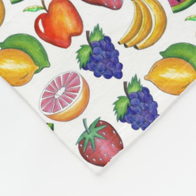 Couverture Polaire Pomme Banane citron citron Lime Raisins Fruit Berr (Coin)