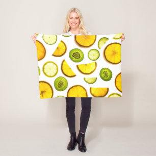 Couverture Polaire Pommes d'agrumes Blanche polaire