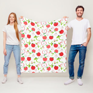 Couverture Polaire Pommes rouges et vertes