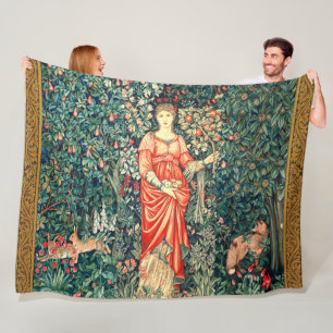 COUVERTURE POLAIRE POMONA TENANT DES FRUITS EN VERDURE, ANIMAUX FORES