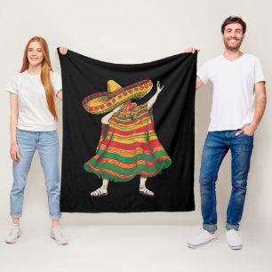 Couverture Polaire Poncho Mexicain Dabbing Cinco De Mayo Fête Party