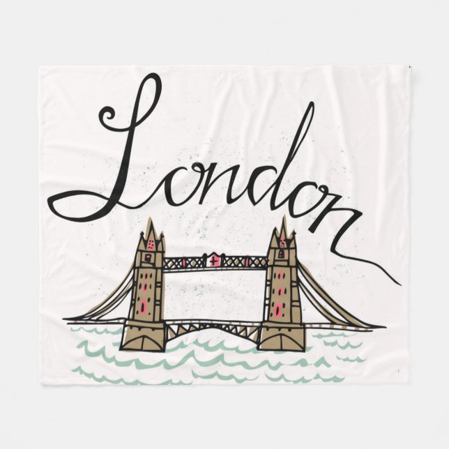 Couverture Polaire Pont en lettres de Londres de main (Devant (Horizontal))