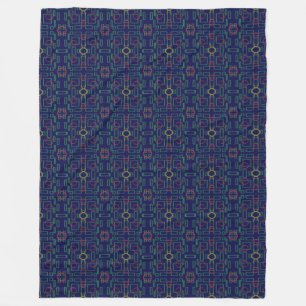 Couverture Polaire Popcorn Anime Bleu Géométrique