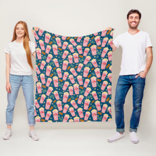 Couverture Polaire Popcorn Motif cinéma Nuit Théâtre Fun Marine