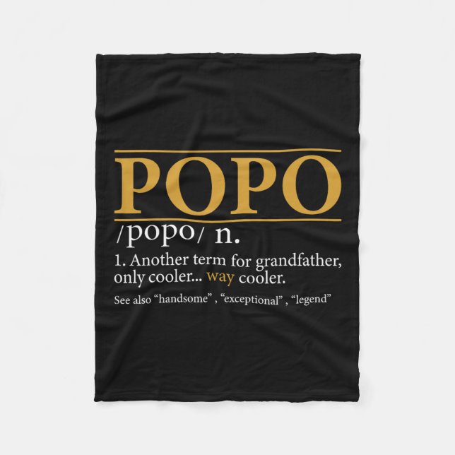 Couverture Polaire Popo Définition Fête des pères Cadeau Grandpa Cade (Devant)