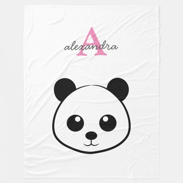 Couverture Polaire Porte-panda coutume Monogramme (Devant)