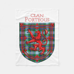 Couverture Polaire Porteous Tartan Scottish Plaid Lion Rampant