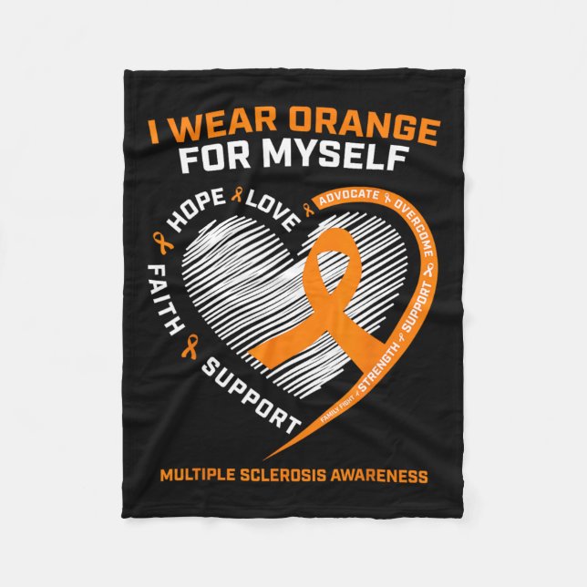 Couverture Polaire Porter Orange Moi-même Sclérose en multiple Sensib (Devant)