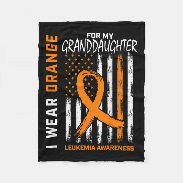 Couverture Polaire Porter Orange petite-fille Leukemia Sensibilisatio (Devant)