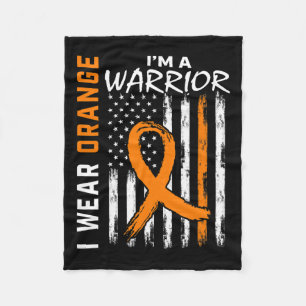 Couverture Polaire Porter Orange Ruban Leucémie Cancer Guerrier