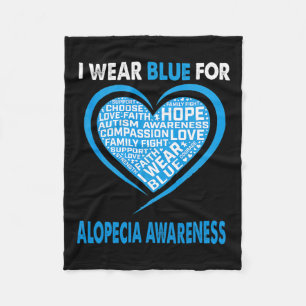 Couverture Polaire Portez Bleu pour Alopecia Sensibilisation Foi Espo