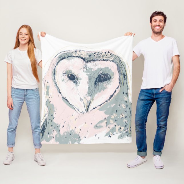 Couverture Polaire Portrait funky Owl (En situation)