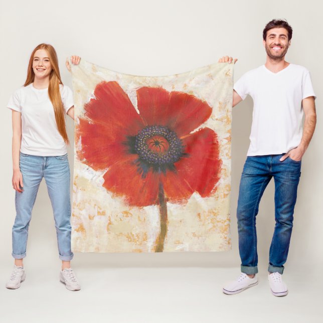 Couverture Polaire Portrait Red Poppy (En situation)