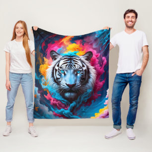 Couverture Polaire Portrait Tiger mignon