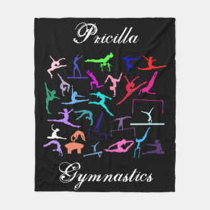 Couverture Polaire Poses de gymnastique de 25 filles personnalisées