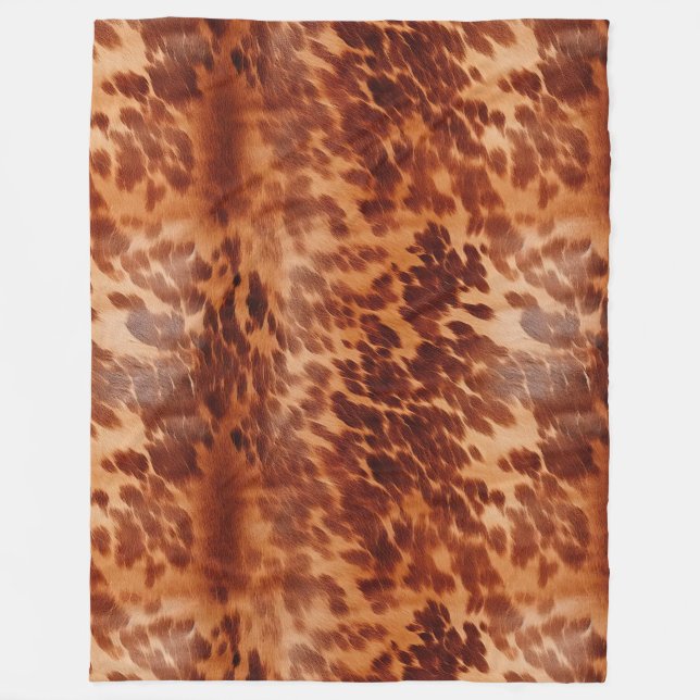Couverture Polaire Poster de animal Brown de vache (Devant)