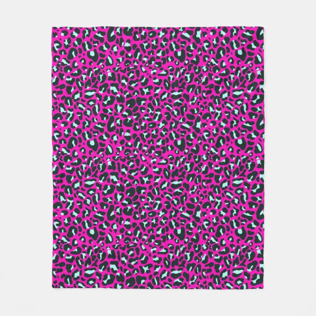 Couverture Polaire Poster de animal de Cheetah Leopard rose moderne (Devant)