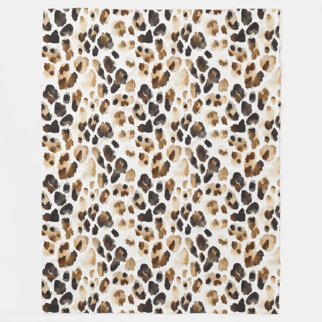 Couverture Polaire Poster de animal Leopard à crème Brown (Devant)