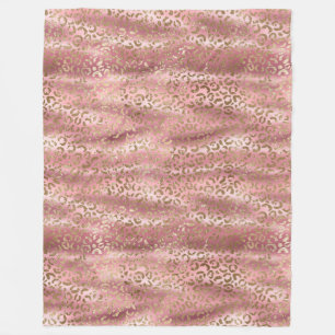 Couverture Polaire Poster de animal léopard doré rose Glam