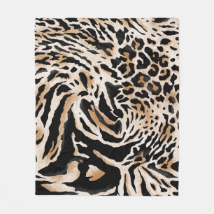 Couverture Polaire Poster de animal : Leopard Zebra Tiger