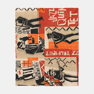 Couverture Polaire Poster vintage Cool du Jazz Band