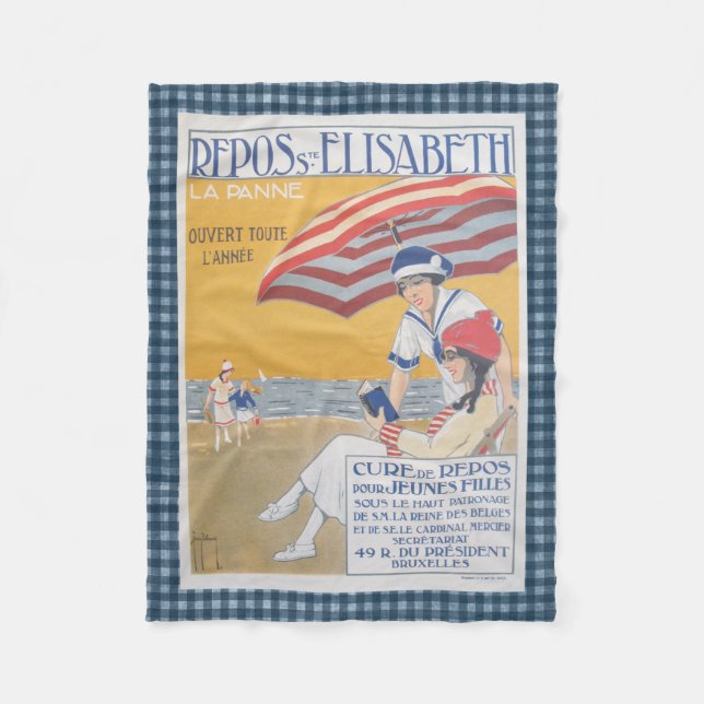 Couverture Polaire Poster vintage Français Beach Travel (Devant)