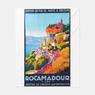 Couverture Polaire Poster vintage - Rocamadour