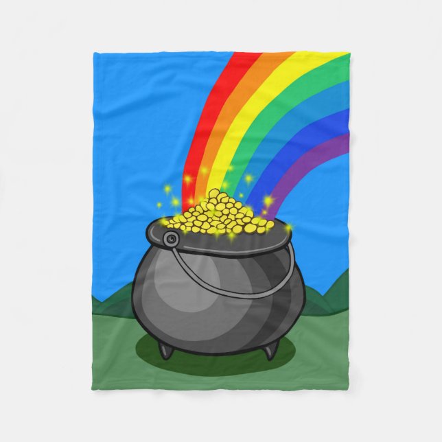 Couverture Polaire Pot d'or et d'arc-en-ciel (Devant)