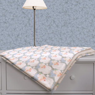 Couverture Polaire Poudre Bleu Vintage Père Noël Winking Noël