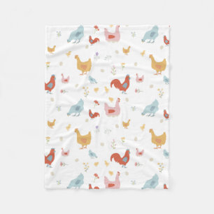 Couverture Polaire Poules mignonnes et poulets pour bébés