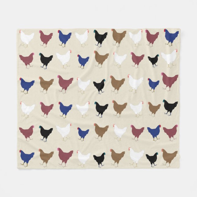 Couverture Polaire Poulet Blanche en polaire (Devant (Horizontal))