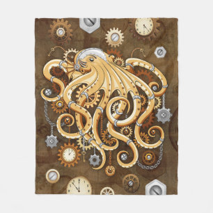 Couverture Polaire Poulpe Steampunk Rétro Fantastique Mécanique