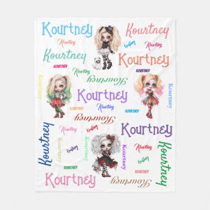 Couverture Polaire Poupée Éffrayante Halloween Thème avec nom