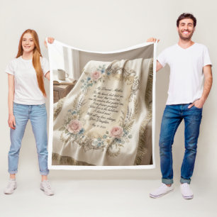 Couverture Polaire Pour ma mère Plaid Tissé – Lettre émouvante Floral