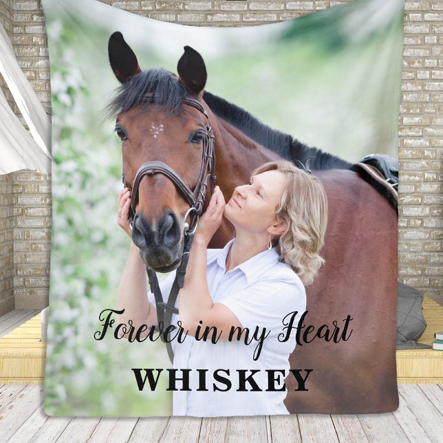 Couverture Polaire Pour toujours dans mon coeur Custom Horse Photo Me (Créateur téléchargé)