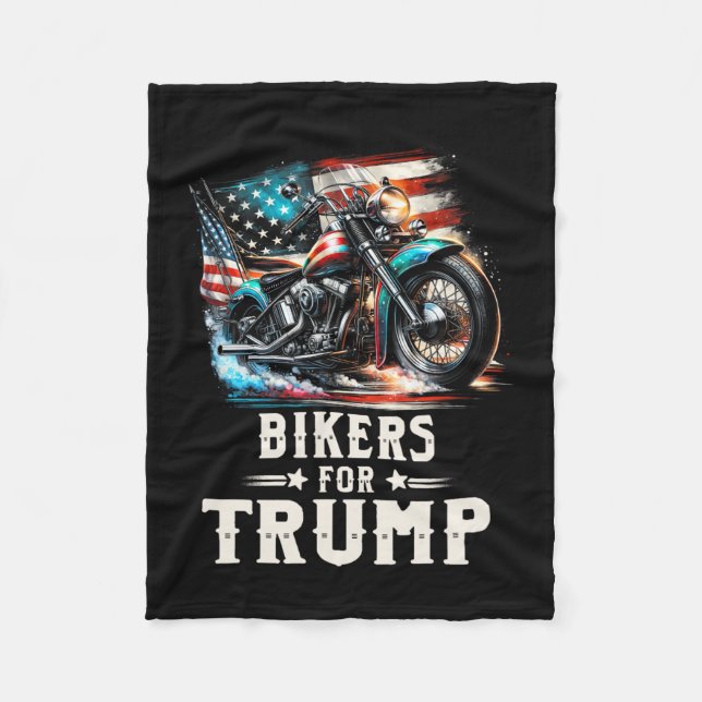 Couverture Polaire Pour Trump 2024 Motorcycle Patriotic American Drap (Devant)