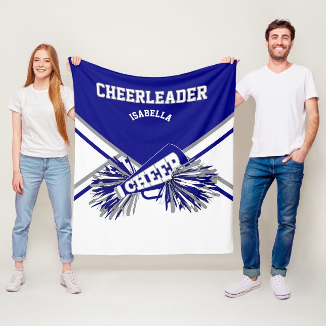 Couverture Polaire Pour un Pom-pom girl 📣 - Bleu, gris et blanc (En situation)