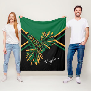 Couverture Polaire Pour un 📣 Pom-pom girl - Vert foncé, Or & Noir