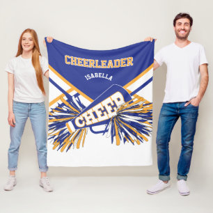 Couverture Polaire Pour une Pom-Pom Girl 📣 - Bleu, Or & Blanc
