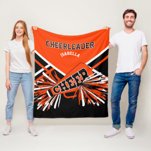 Couverture Polaire Pour une Pom-Pom Girl 📣 - Orange, Noir & Blanc