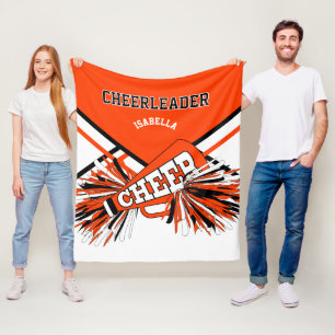 Couverture Polaire Pour une Pom-Pom Girl 📣 - Orange, Noir & Blanc