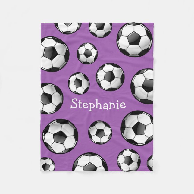 Couverture Polaire Pourpre brillant de ballon de football (Devant)