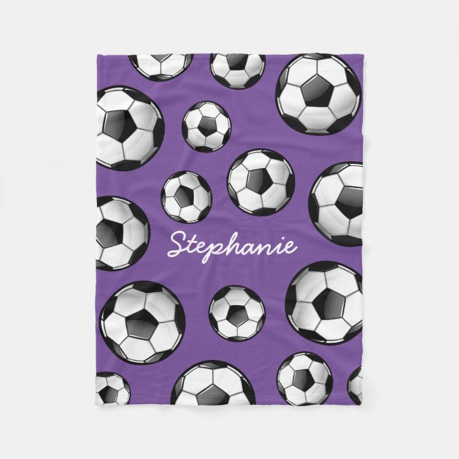 Couverture Polaire Pourpre nommé fait sur commande du football (Devant)