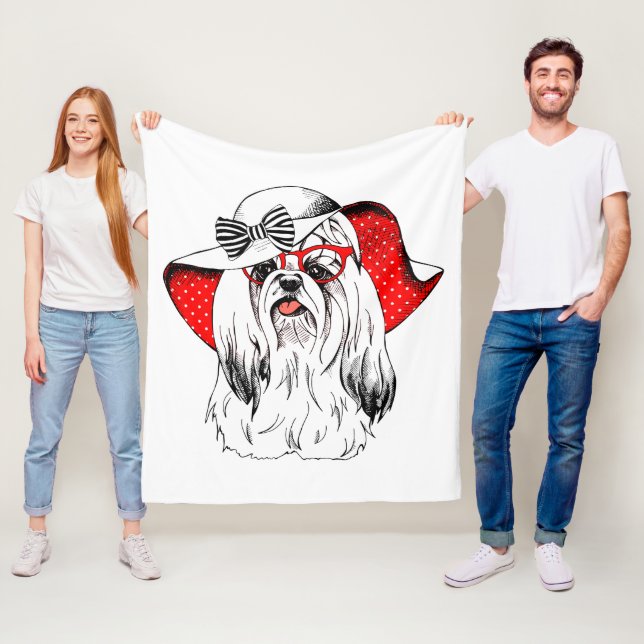 Couverture Polaire Pousse de mode de Yorkie (En situation)