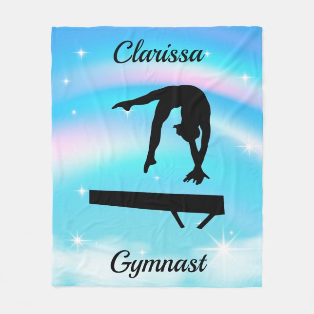 Couverture Polaire Poutre de gymnastique arc-en-ciel personnalisée (Devant)